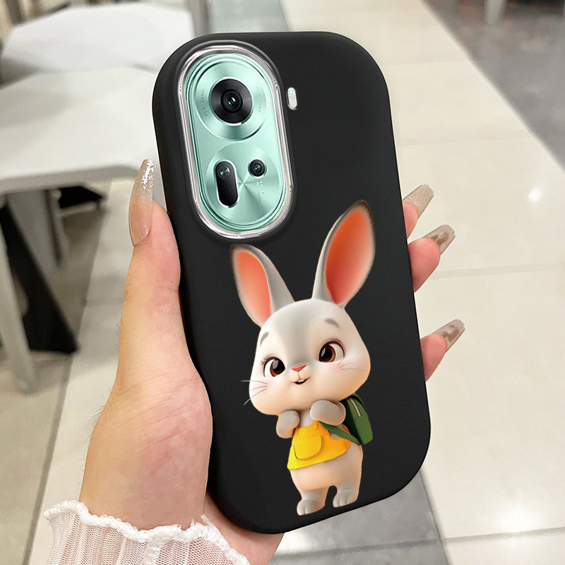 เคสสำหรับ OPPO Reno 11 5G 11 Pro 5G 11F 5G เคสโทรศัพท์กระต่ายกลมและอ้วนเสื้อแจ็กเก็ตผ้านุ่ม