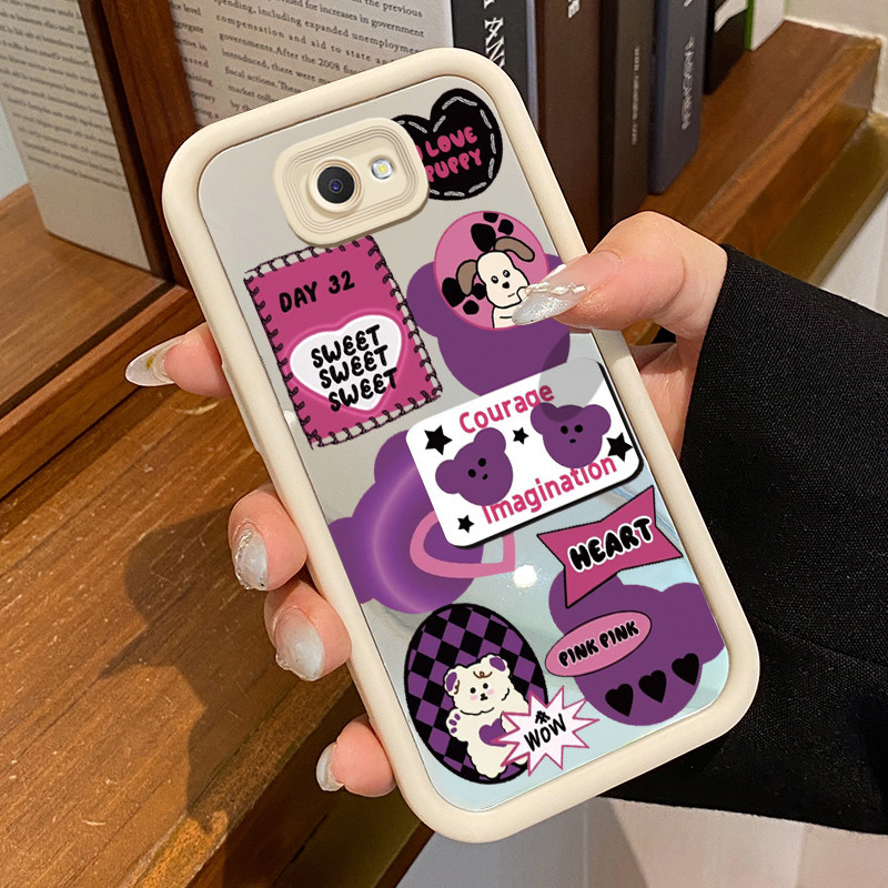 Samsung Galaxy J7 Prime J7 Pro J7 2018 Case Creative Icon Casing HP Pattern Mirror Case Cesing Silic