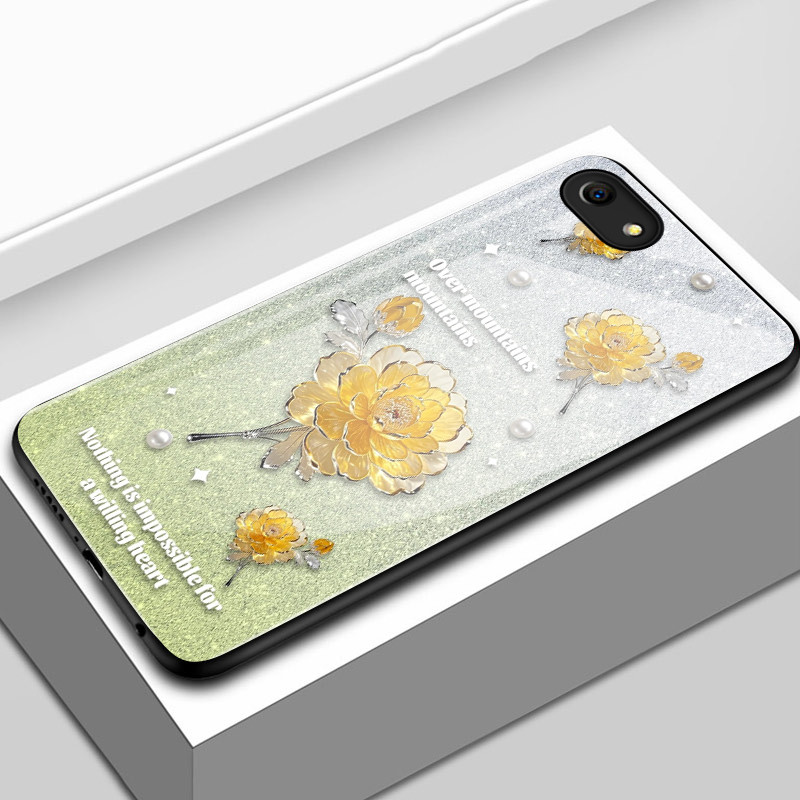 เคสสำหรับ OPPO A83 2018 A1 2018 เคสโทรศัพท์ดอกไม้เปลือกแก้วกันกระแทก