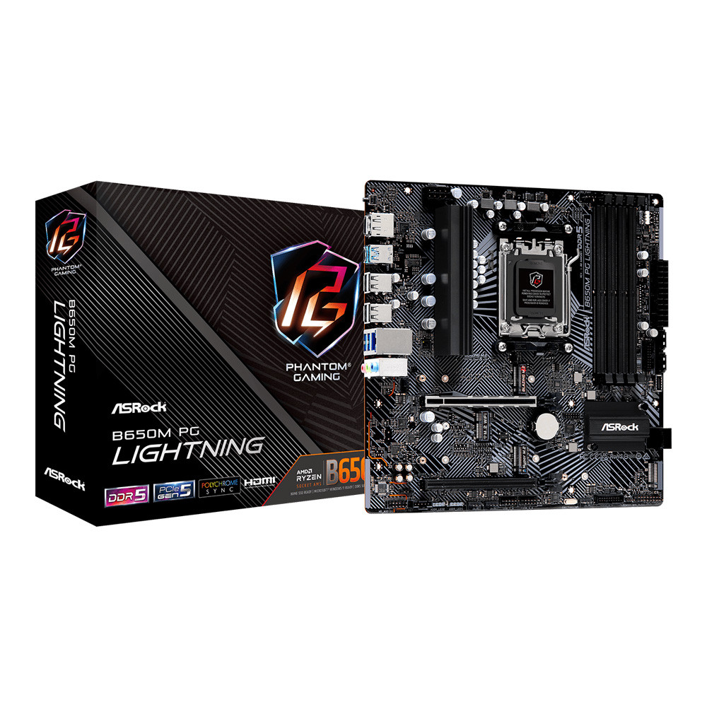 MAINBOARD (เมนบอร์ด) ASROCK B650M PG LIGHTNING (AMD SOCKET AM5 DDR5 MICRO-ATX) ///