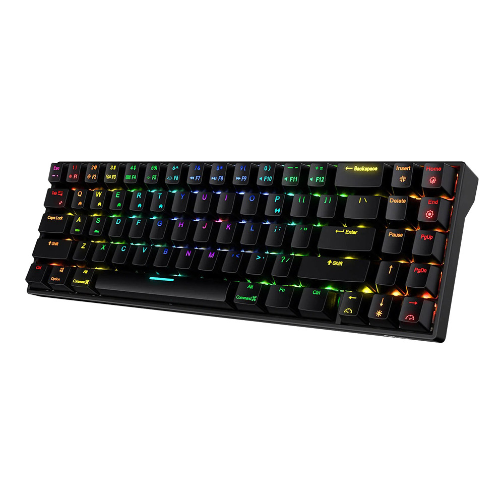 WIRELESS KEYBOARD (คีย์บอร์ดไร้สาย) ROYAL KLUDGE RK71 RED SWITCH RGB EN/TH - BLACK \\\