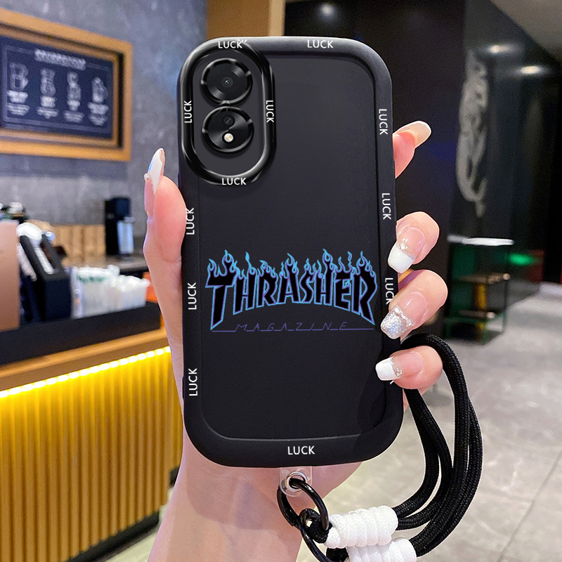 เคสสำหรับ OPPO A18 A38 เคสโทรศัพท์ซิลิโคนสายคล้องกันกระแทก
