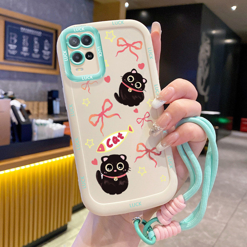 เคสสำหรับ OPPO A54 4G เคสโทรศัพท์แมวน่ารักสุนัขซิลิโคนสายคล้องกันกระแทก