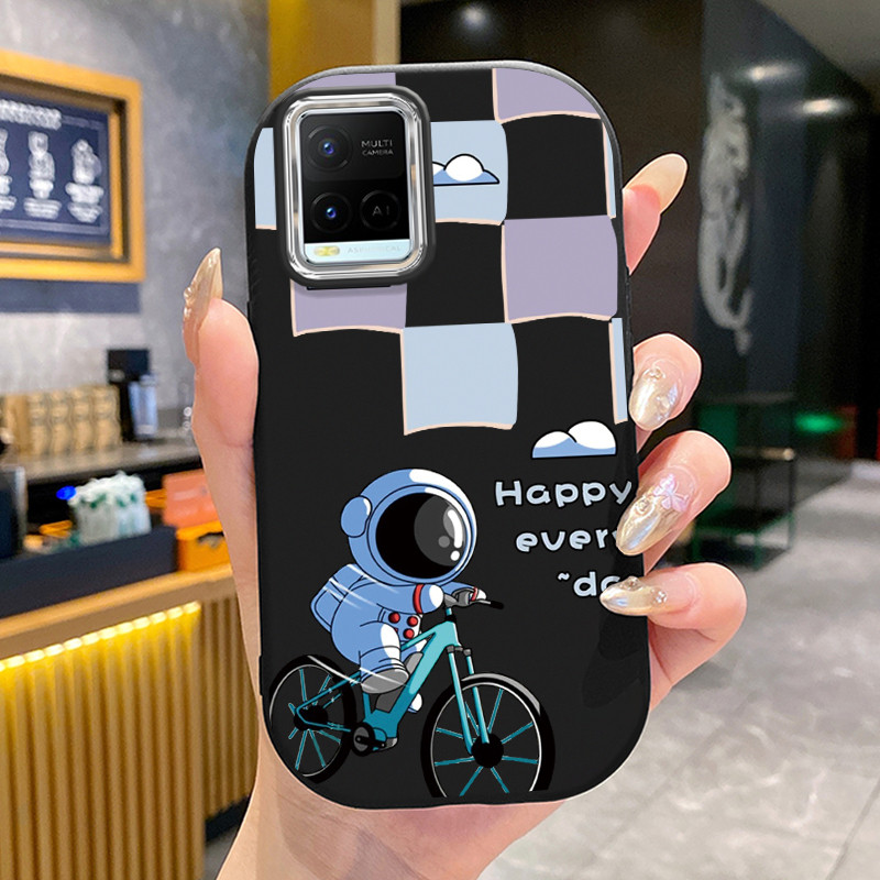 เคสสำหรับ VIVO Y21 Y21t Y21s Y21e Y21a Y22 Y22s Y33s Y33t เคสโทรศัพท์กลมและอ้วนนักบินอวกาศเสื้อแจ็กเก็ตผ้านุ่ม