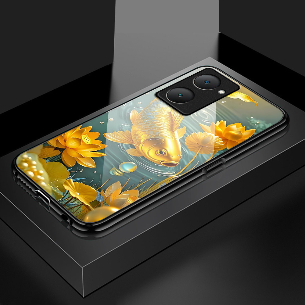 เคส For VIVO Y03 Y03T Y18 Y28S 5G เคสโทรศัพท์ เคสมือถือ เคสวีโว่ เคสแข็ง Hard Phone Glass Case BLK