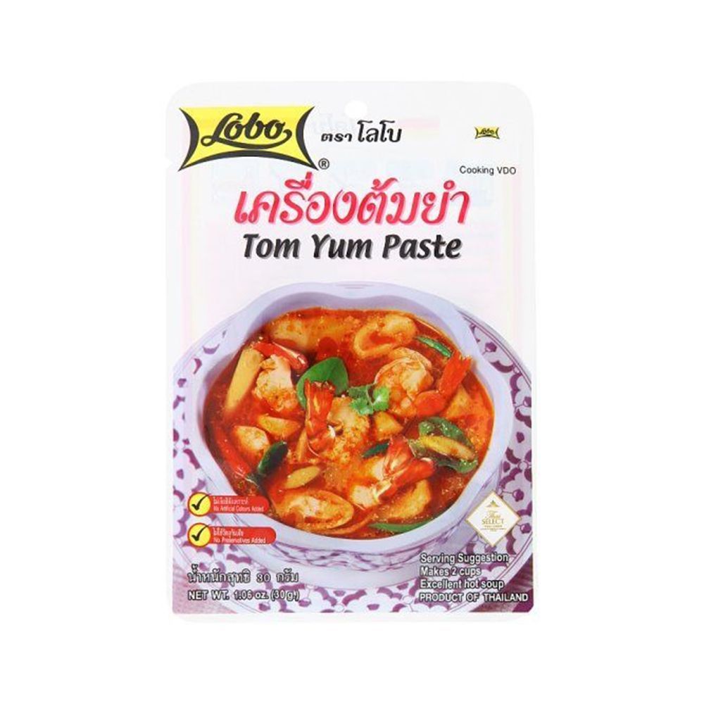 💥 โลโบเครื่องต้มยำ 30 กรัม 🎐 LOBO TOM YUM PASTE 30G. ✅ เครื่องปรุงรสและเครื่องเทศ  🎨 SEASONING AND S
