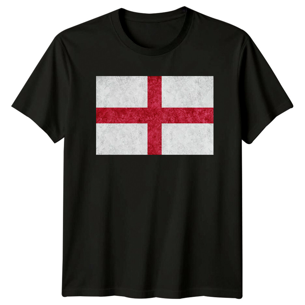 England Flag St Georges Cross Flags Mens T-Shirt Tee Graphic Top