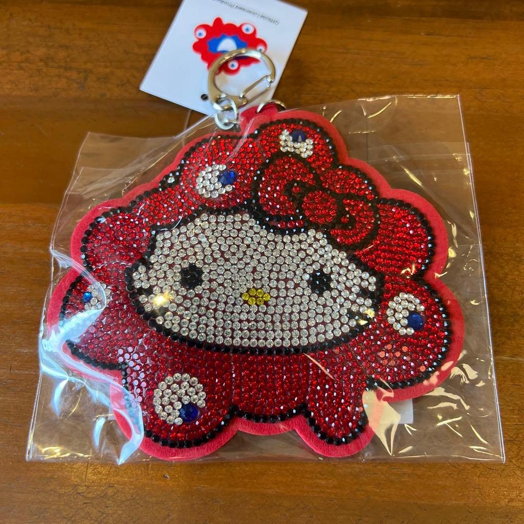 【Direct from Japan】Osaka Expo Myaku Myaku พวงกุญแจหนังกลิตเตอร์ Hello Kitty Charm Sanrio【Japan Exclu