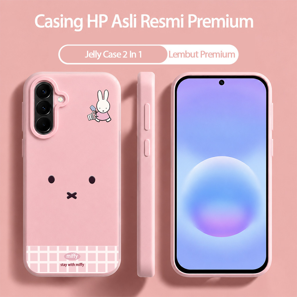 กระต่ายน่ารัก [Jobocase_Id] Jelly 2In1 Letter Casing Samsung A56 A57 5G A17 A27 5G A07 A37 A06 A26 A