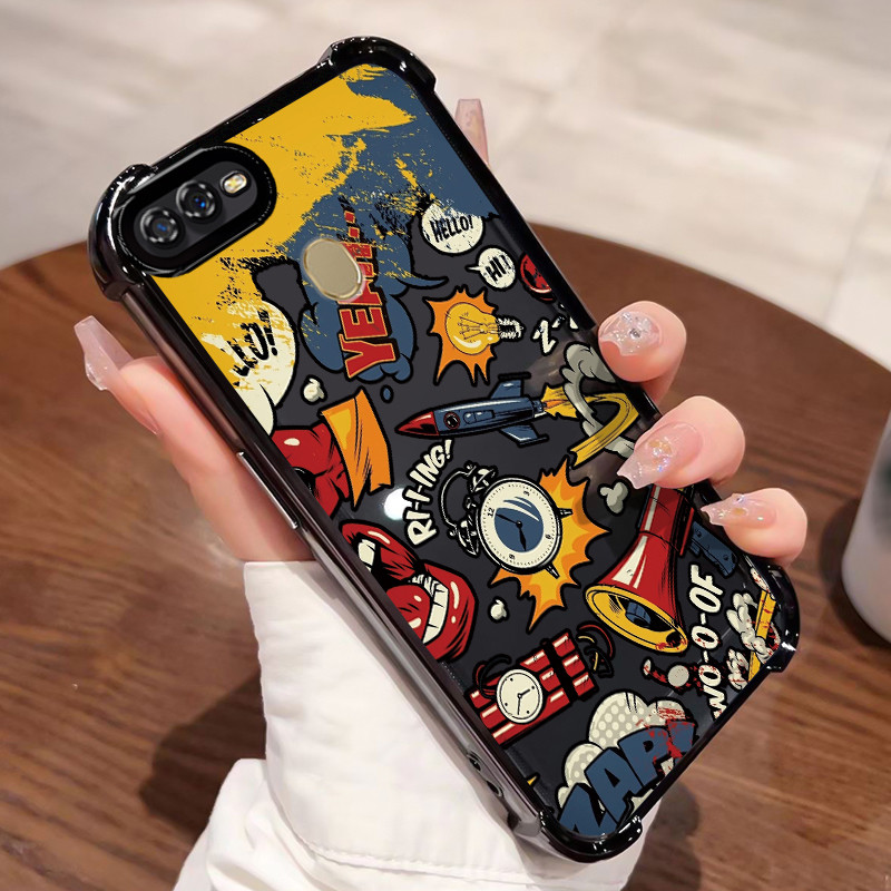 HP เคสโทรศัพท์สําหรับ OPPO A7 OPPO A5s OPPO A12 OPPO A12S A11k กรณีการ์ตูนสไตล์ Rocket Bomb กรณีถุงล