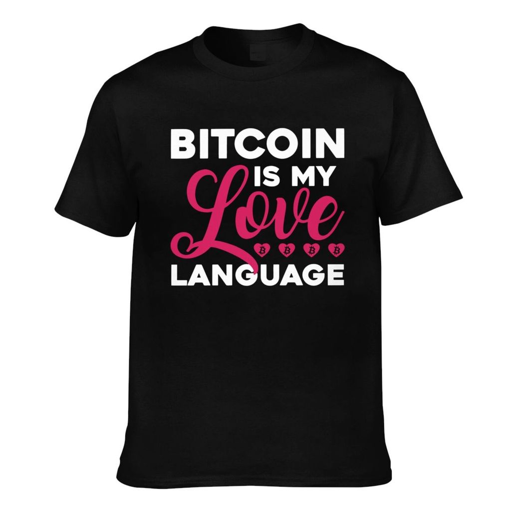 เสื้อยืดผู้ชาย พิมพ์แบบกำหนดเอง Bitcoin Rabbit และ Bitcoin Is My Love