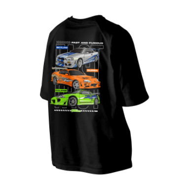 เสื้อยืดคอกลมไมโครไฟเบอร์ สไตล์ skyline cars