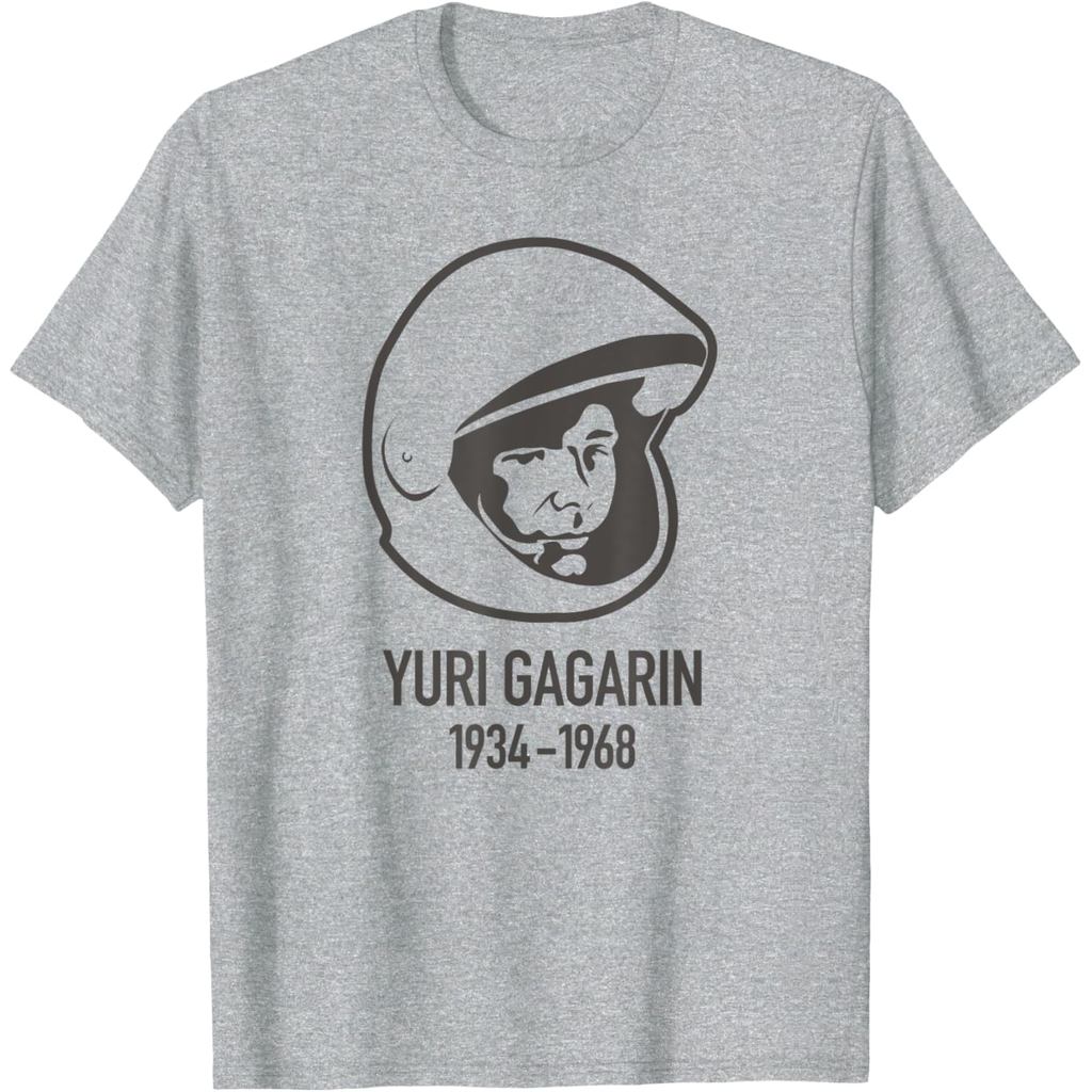 เสื้อยืดผ้าฝ้ายผู้ชาย Yuri Gagarin USSR Communest Russia Yuri Gagarin เสื้อยืดผ้าฝ้ายคุณภาพสูงแขนสั้