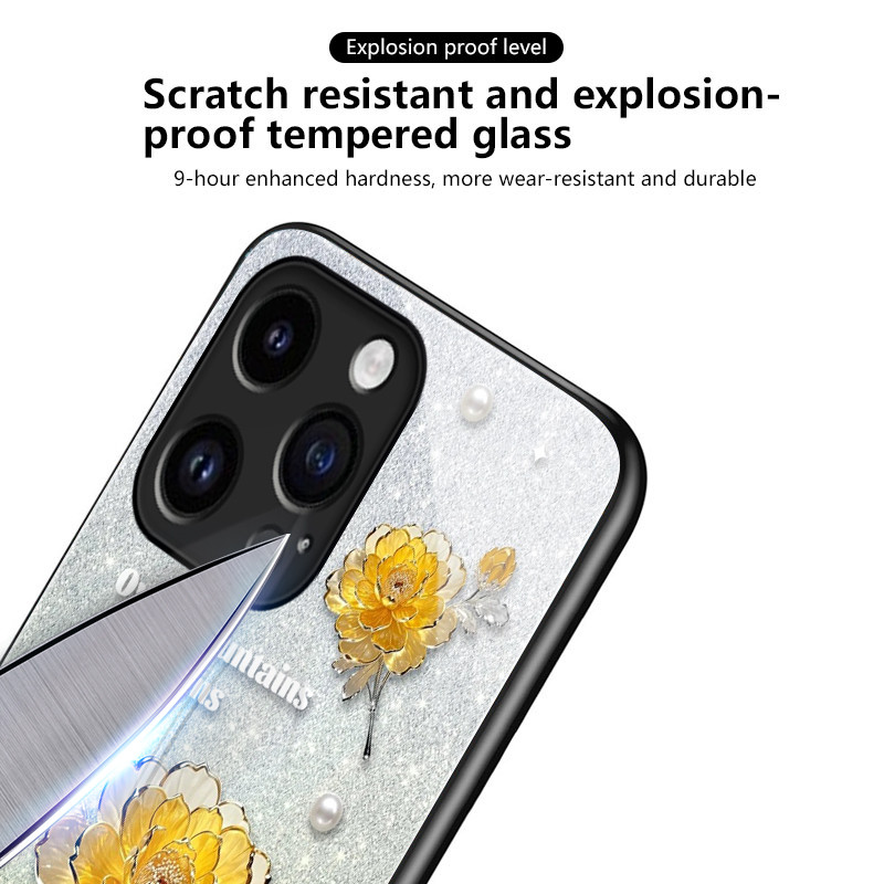 เคสสำหรับ OPPO F11 F11 Pro A9 2019 A9X เคสโทรศัพท์ดอกไม้เปลือกแก้วกันกระแทก - รูปที่ 5