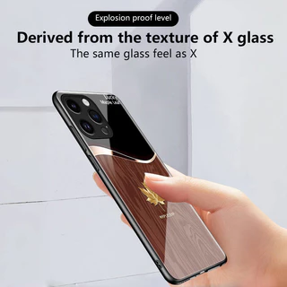เคสสำหรับ iPhone 6 Plus 6s Plus 7 Plus 8 Plus X Xs Max Xr เคสโทรศัพท์กระจกระดับไฮเอนด์ลายใบเมเปิ้ล