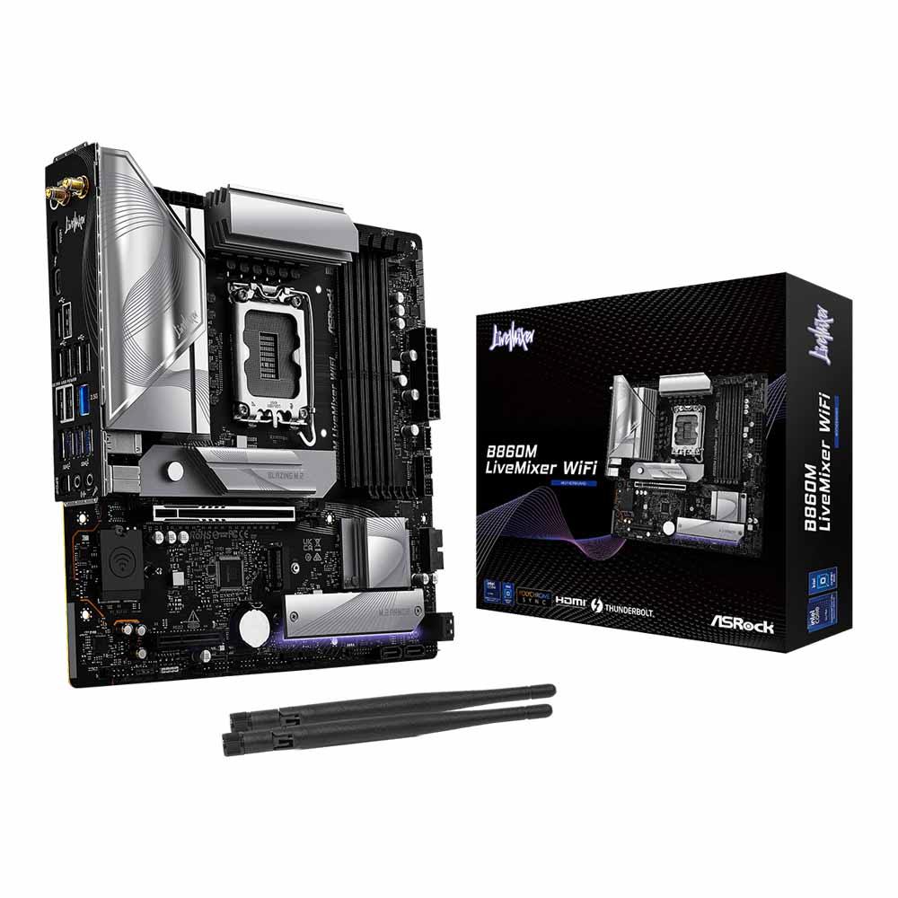 MAINBOARD (เมนบอร์ด) ASROCK B860M LIVEMIXER WIFI - INTEL SOCKET 1851 DDR5 MICRO-ATX ;;