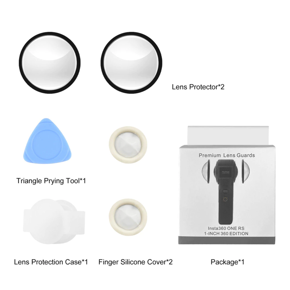 ฝาครอบเลนส์กล้อง Panoramic สำหรับ Insta360 ONE RS 1 นิ้ว 2 ชิ้น thumbnail 7