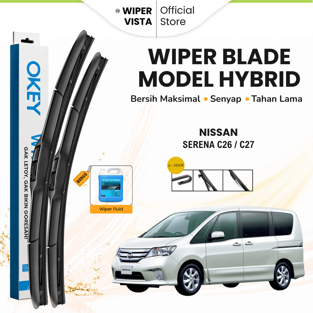 Nissan Serena C26 / C27 ที่ปัดน้ําฝนกระจกรถยนต์ไฮบริดฟรีของเหลว