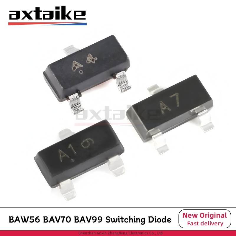 100PCS BAW56 BAV70 BAV99 A1 A4 A7 SOT23 A1W A4W A7W SMD 85V 70V 200mA Switching Diode ทรานซิสเตอร์ B