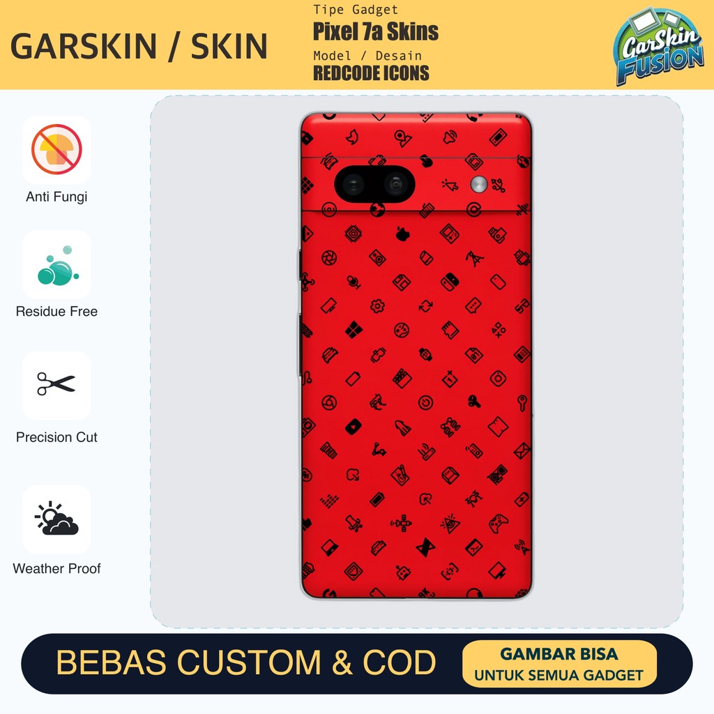 Skin Vinyl Pixel 7a REDCODE ICONS เคสป้องกันรอยขีดข่วน | โดยฟิวชั่น | รหัส - MYF7