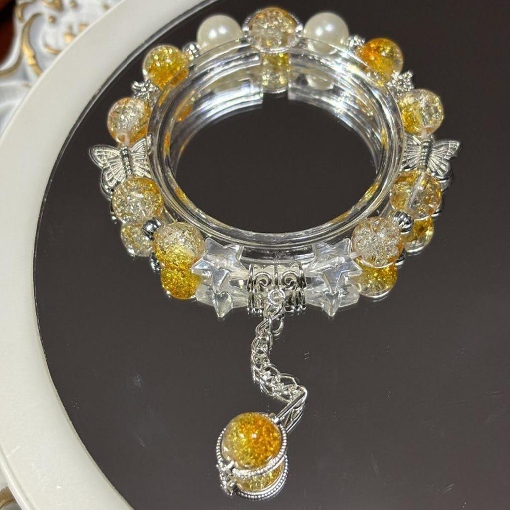 สร้อยข้อมือพู่โลหะสําหรับงานแต่งงาน SPK651.45958 BSTVTLT [DoRa Jewelry] - ดาว กลม เงินเหลี่ยม ราคาถู