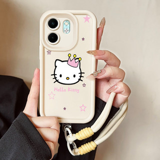 เคสสำหรับ Infinix Smart 9 Smart 9 HD Hot 50i เคสโทรศัพท์แมวสายคล้องสามสีซิลิโคนกันกระแทก