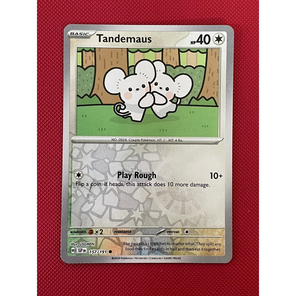 การ์ดโปเกม่อน Pokemon Tandemaus SSP 157/191 Reverse Holo ของแท้ ภาษาอังกฤษ