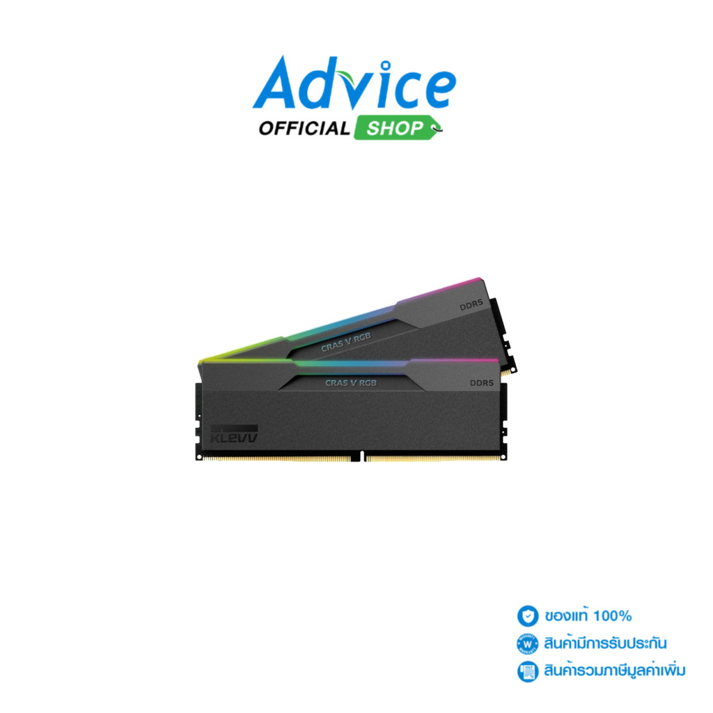 KLEVV RAM DDR5(6000) 32GB (16GBX2) CRAS BLACK RGB (KD5AGUA80-60B280J) - A0183963