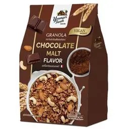 💥 ยังเกอร์ฟาร์มกราโนล่ารสช็อคโกแลตมอลต์ 225กรัม 🔔 Younger Farm Granola Chocolate Malt Flavor 225g.