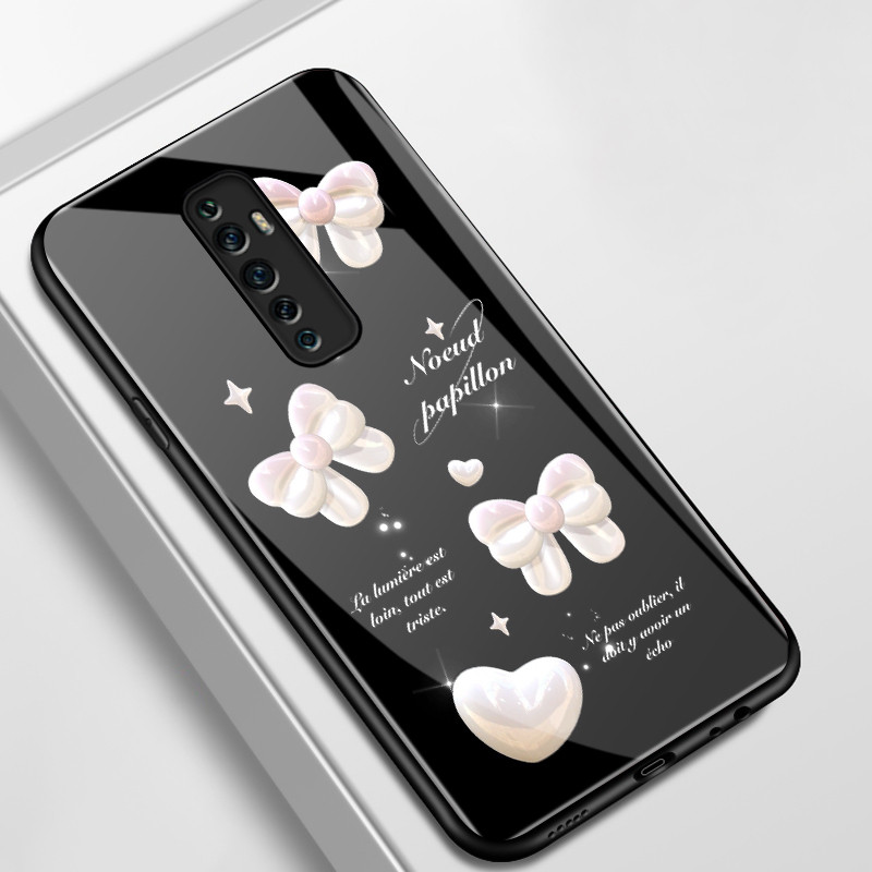 เคสสำหรับ OPPO Reno 2F Reno 2Z Reno 2 Reno เคสโทรศัพท์กุทัณฑ์รูปหัวใจเปลือกแก้วกันกระแทก