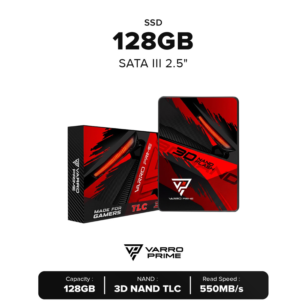 Varro Prime 128GB 550MB/s อ่าน 3D NAND TLC SATA III 2.5" SSD