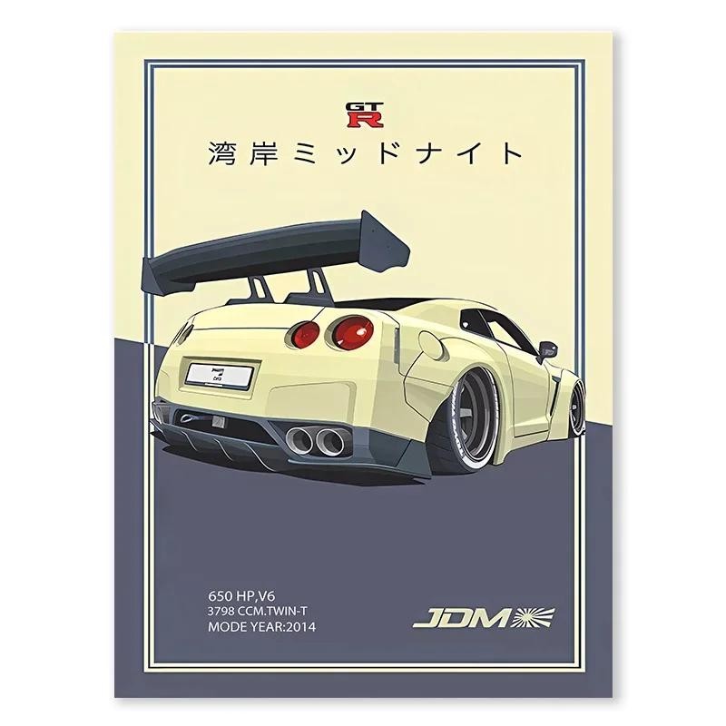 GTR RS Supercar Canvas Wall Art - โปสเตอร์ Fast & Furious Motorsport สําหรับห้อง Racer _ Sport Cars 