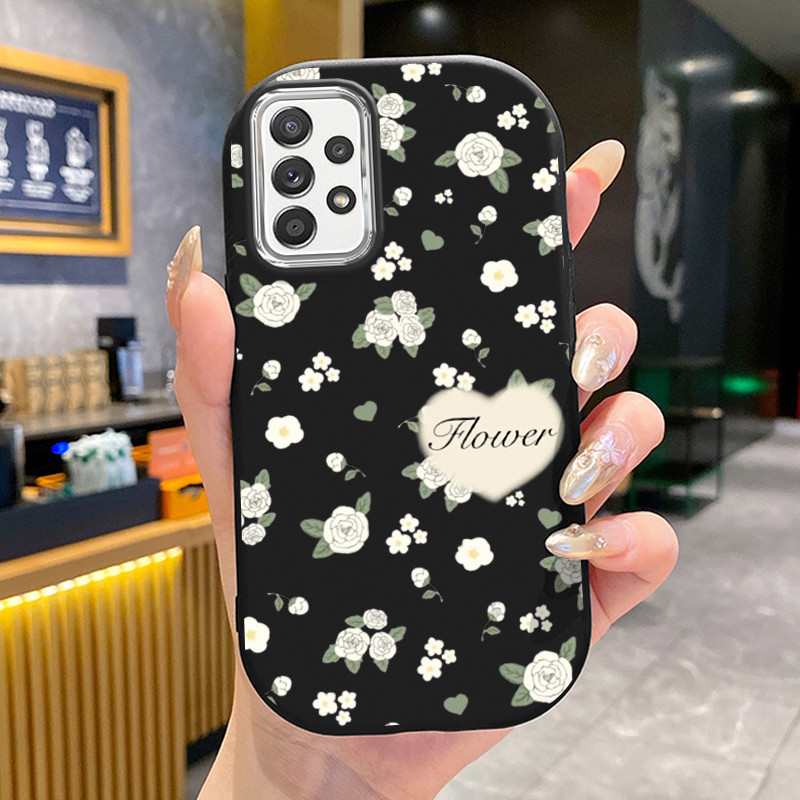 เคสสำหรับ Samsung A23 4G A23 5G A13 4G เคสโทรศัพท์ดอกไม้ซิลิโคนซอฟต์เชลล์กันกระแทกกลมและอ้วน