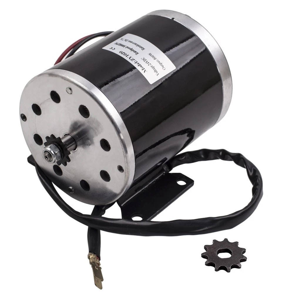 [ใหม่] 500W 24V DC มอเตอร์ไฟฟ้า ZY1020 สําหรับสกู๊ตเตอร์โกคาร์ท minibike DIY โครงการ