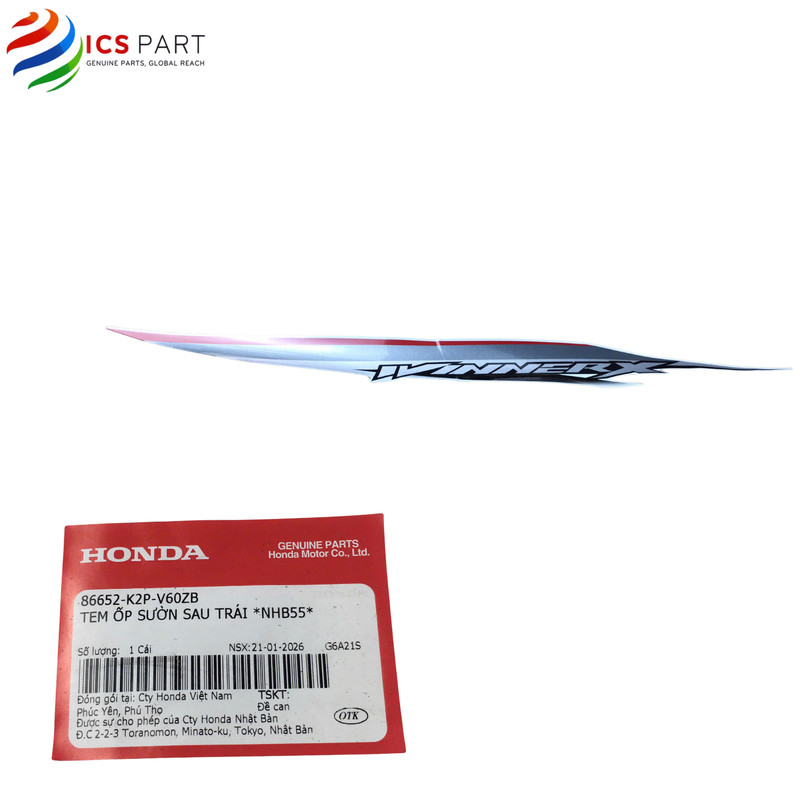 8652K2PV60ZB | สติ๊กเกอร์ข้างหลัง LEFT *NHB55* ซ้าย - Winner X 150 WI5, Win X V5, Uyn No X - *NHB55*