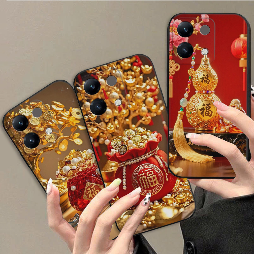 เคส Xiaomi Poco M6 / M6 Pro พิมพ์ 3D God of Wealth เคส Tet โชคดีและโชคลาภ