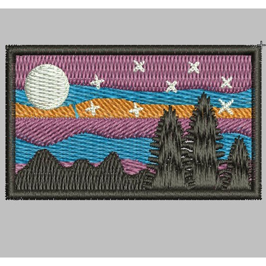 BCP-803 PURPLE STARRY NIGHT SKY PATCH EMBROIDERY โลโก้ ADVENTURE/อื่นๆ