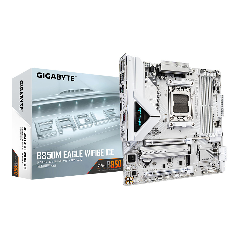 MAINBOARD (เมนบอร์ด) GIGABYTE B850M EAGLE WIFI6E ICE (REV.1.0) - AMD SOCKET AM5 DDR5 MICRO-ATX {