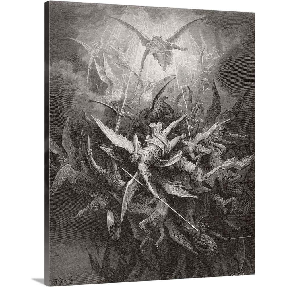 Paradise Lost By John Milton Book I Lines 44 และ 45 Canvas Wall Art Print By Gustave Dore Romanticis