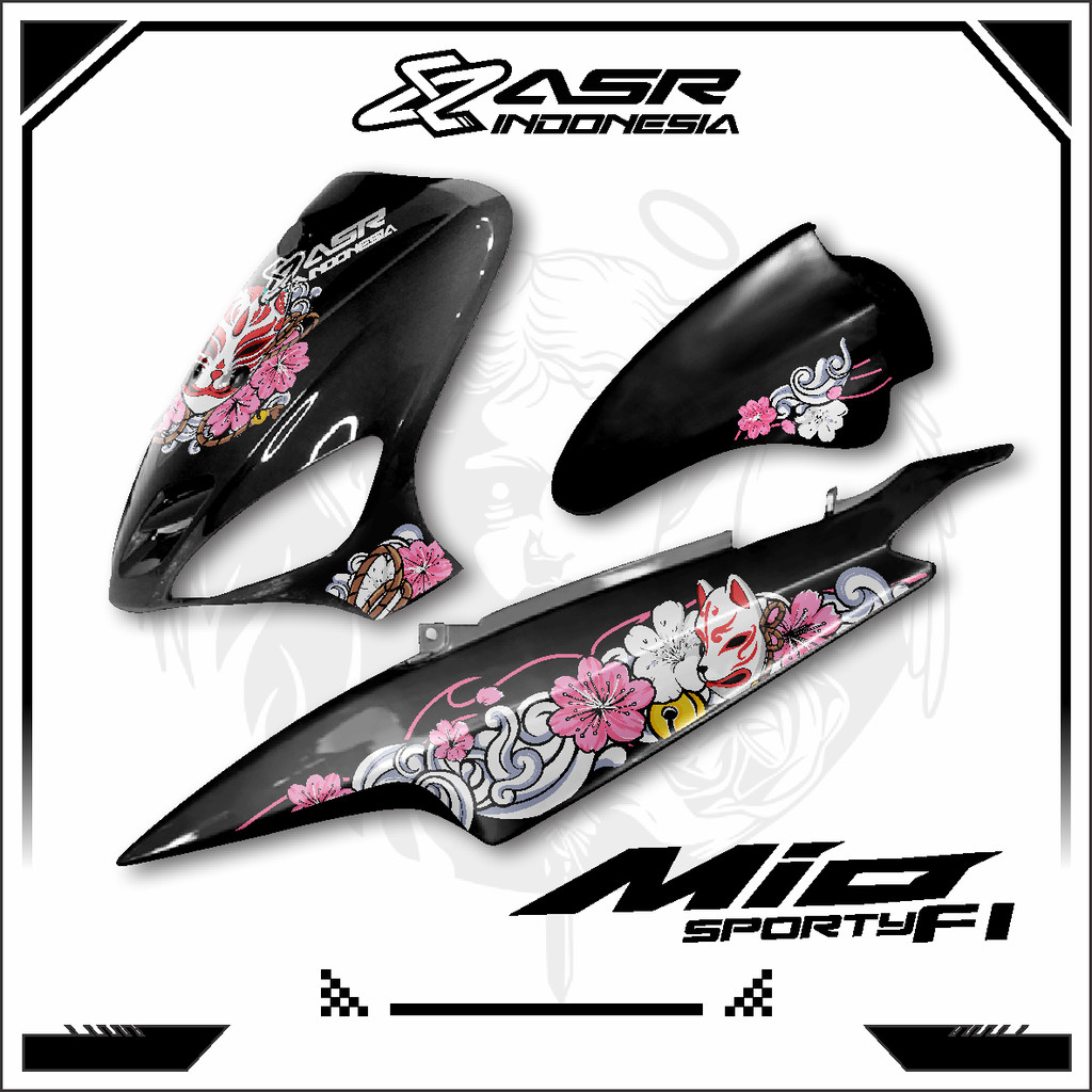 ASR Striping Mio Sporty Kitsune Mask Transparent UV