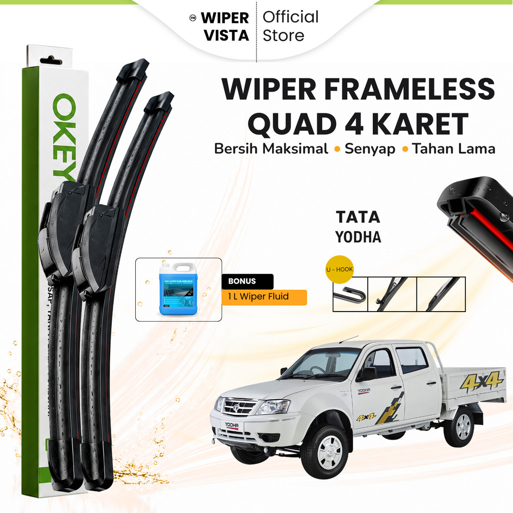 Tata Yoha Quad ที่ปัดน้ําฝนกระจกรถยนต์ฟรีของเหลว