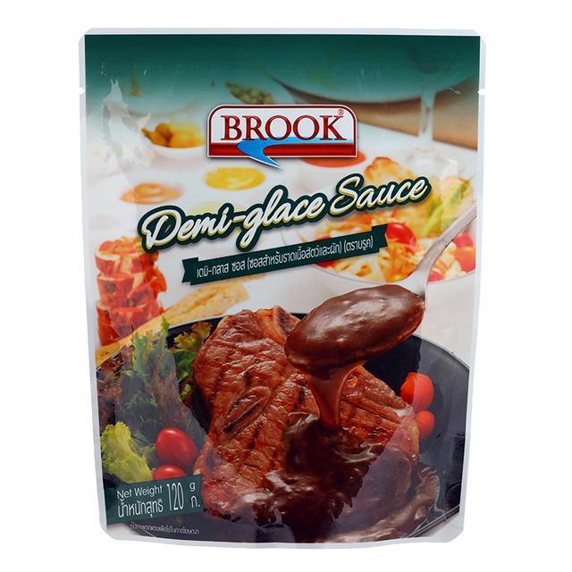 👒 บรูคซอสสำหรับราดเนื้อสัตว์และผัก 120กรัม 🎡 SKU 8850358012154 🛶 Brook Demi Glace Sauce 120g. 🌺 ของแ