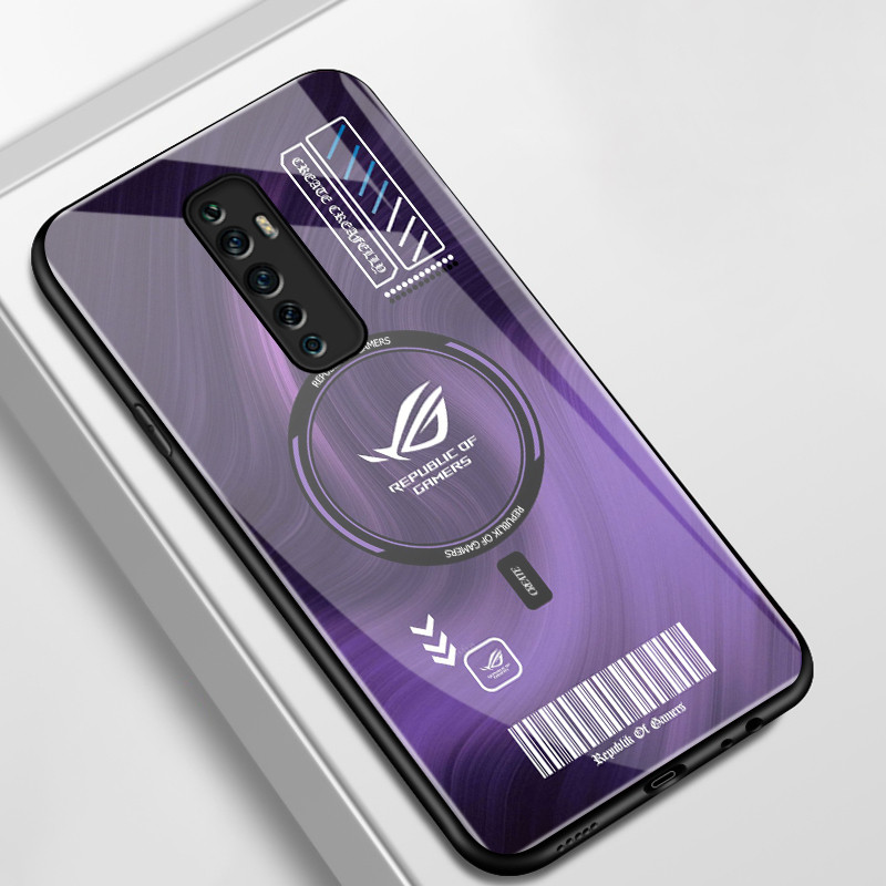 เคสสำหรับ OPPO Reno 2F Reno 2Z Reno 2 Reno เคสโทรศัพท์สัญลักษณ์เปลือกแก้วกันกระแทก