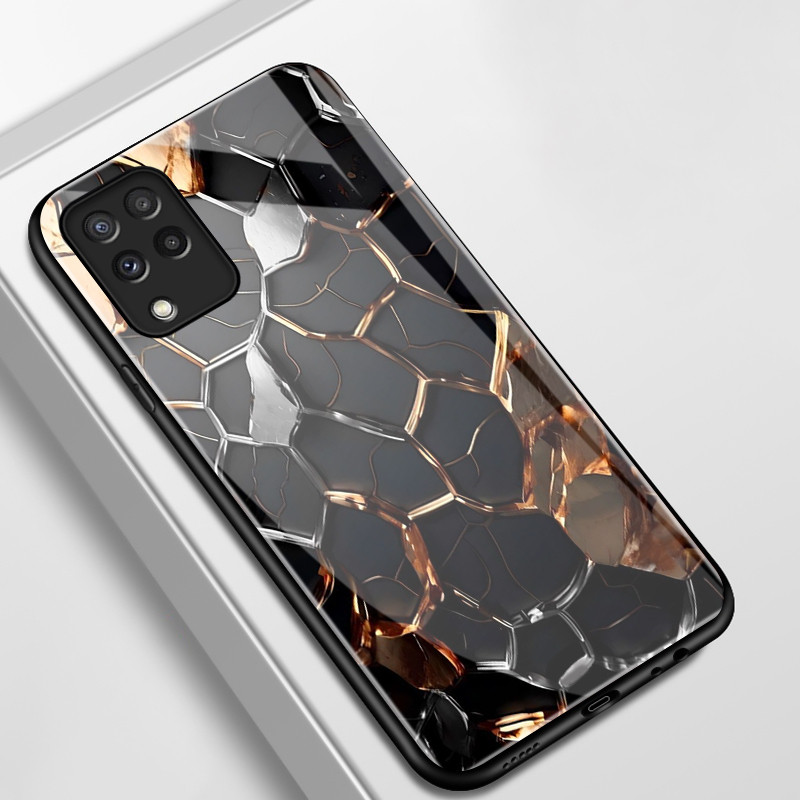เคสสำหรับ Samsung A22 M22 A22 5G เคสโทรศัพท์ลักษณะรังผึ้งเปลือกแก้วกันกระแทก