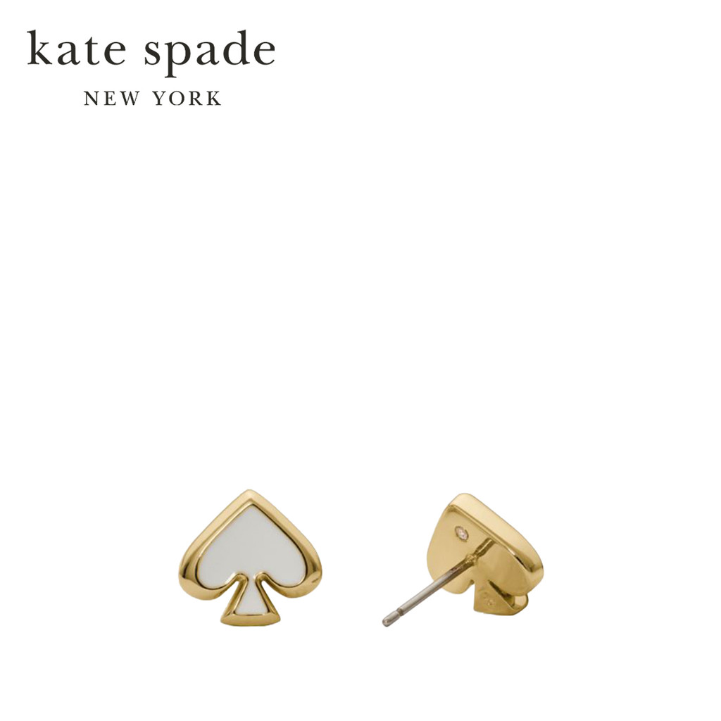 Kate Spade حلق Everyday Spade مينا — أبيض