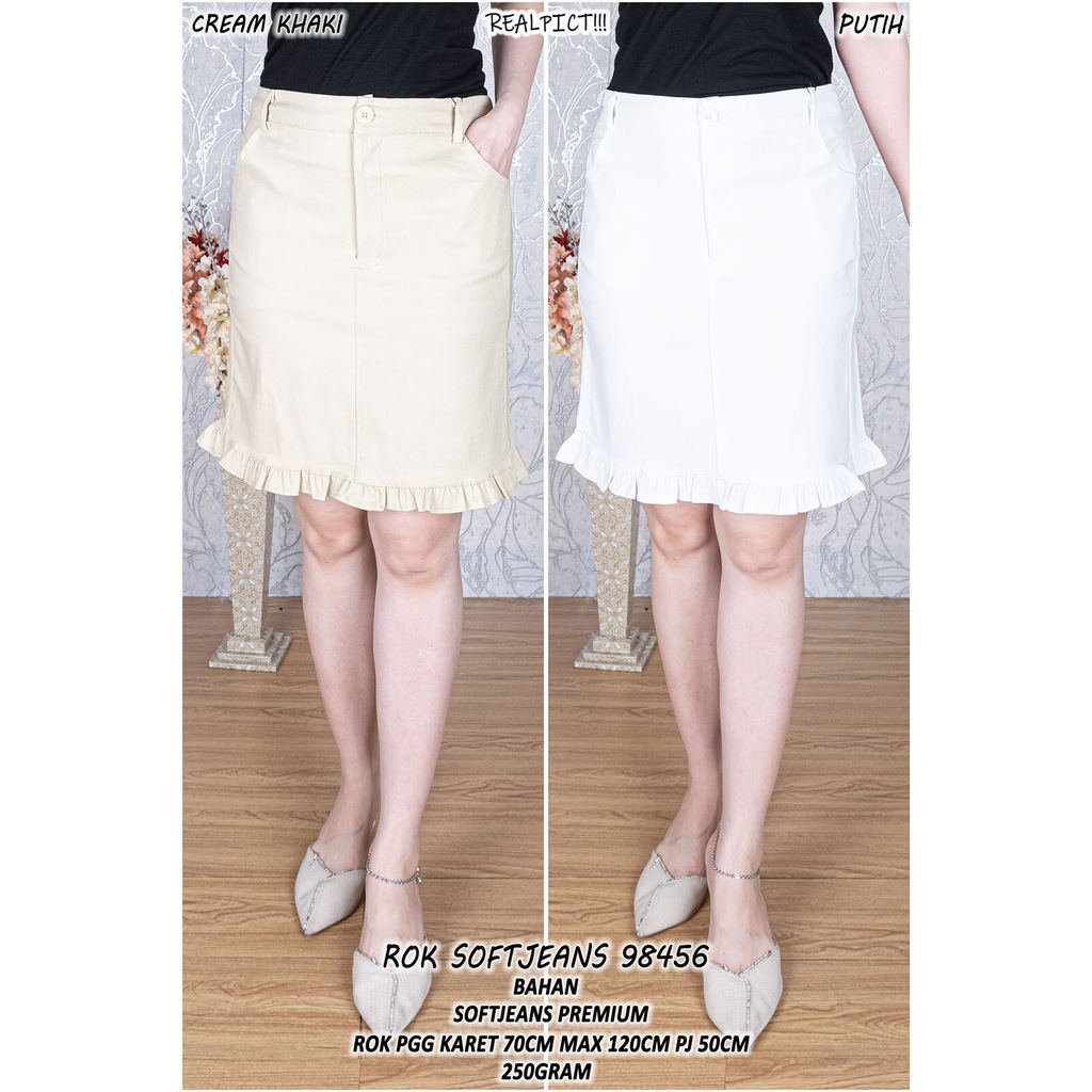 ทันสมัย กระโปรงสตรี SOFTJEANS 98456 CLR098 CLY098