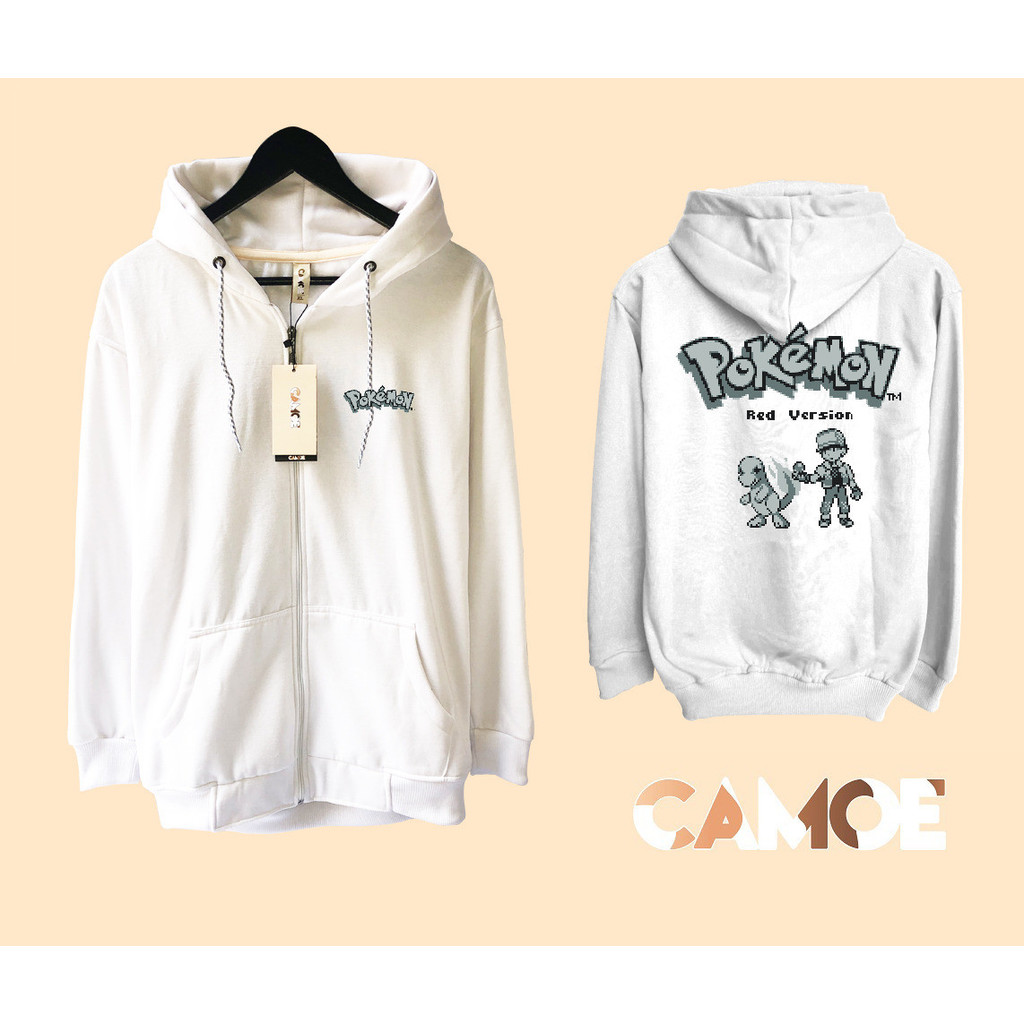 เสื้อแจ็คเก็ตมีฮู้ดซิป UT Pokemon Pixel Art Pokemon Red Version Cover Charmander
