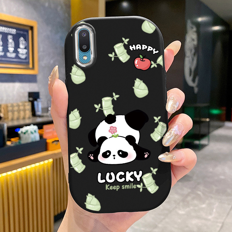 เคสสำหรับ Samsung Galaxy A02 M02 เคสโทรศัพท์แพนด้าไม้ไผ่ซิลิโคนเสื้อแจ็กเก็ตผ้านุ่ม
