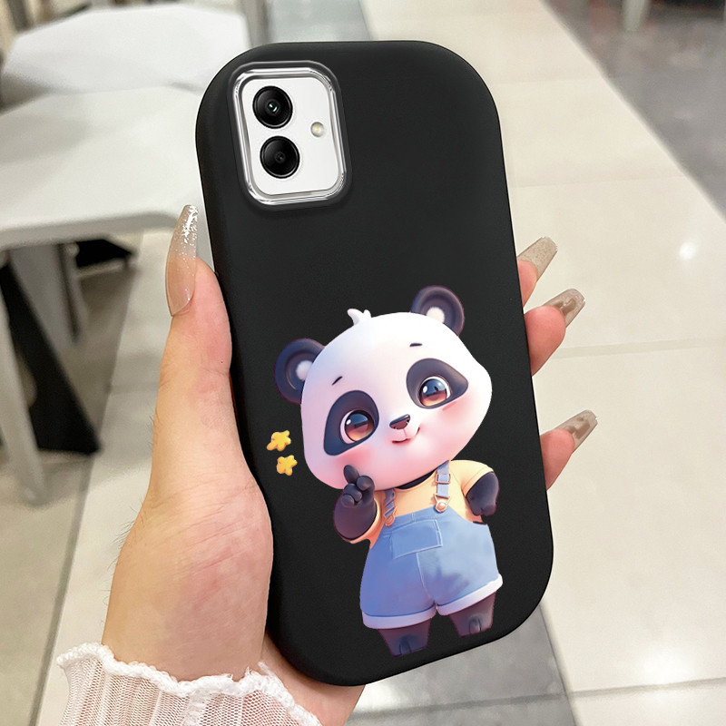 เคสสำหรับ Samsung Galaxy A04 M04 F04 A04E M13 5G เคสโทรศัพท์แพนด้ากลมและอ้วนเสื้อแจ็กเก็ตผ้านุ่ม