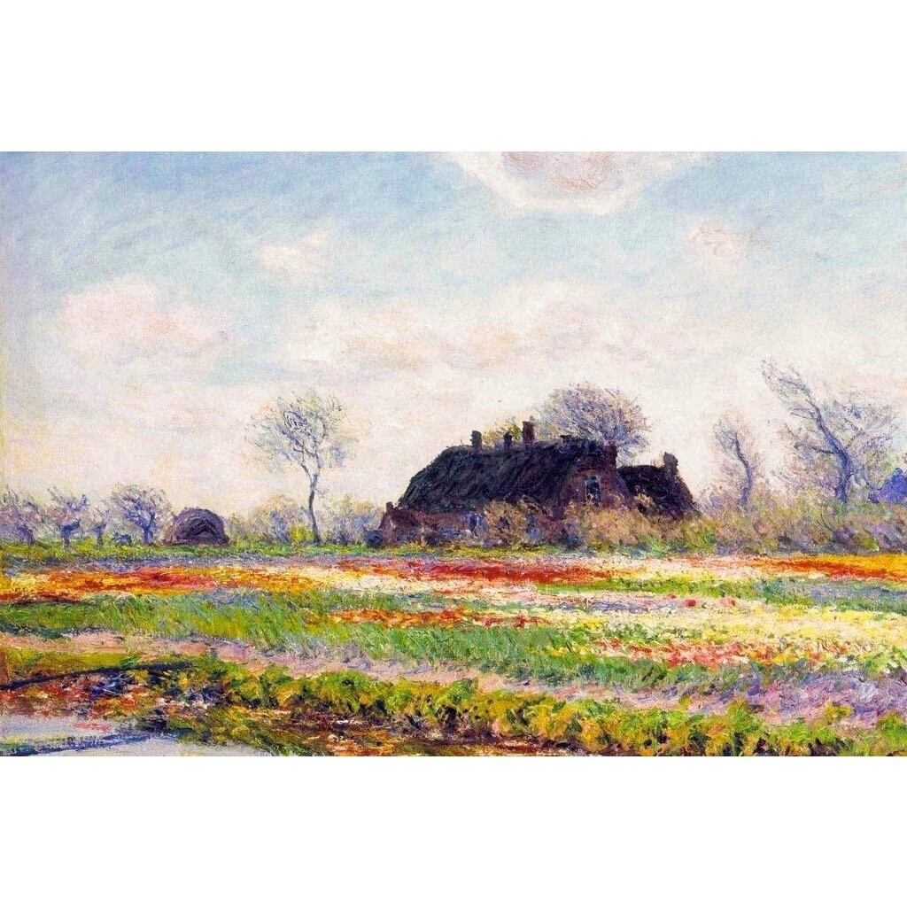 Claude Monet Tulip Fields ณ Sassenheim ใกล้ Leiden Impressionist Art โปสเตอร์ Claude Monet พิมพ์ธรรม
